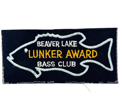 BEAVER LAKE 1970 LUNKER AWARD BASS CLUB TROPHY PATCH
