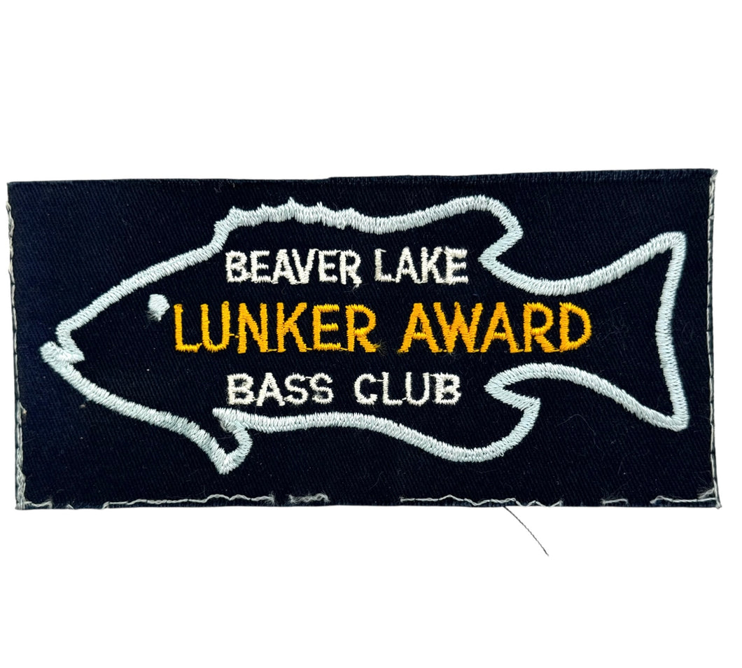 BEAVER LAKE 1970 LUNKER AWARD BASS CLUB TROPHY PATCH