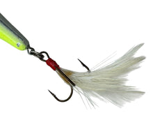 Load image into Gallery viewer, BERKLEY LURES CHARTREUSE SHINER FRENZY TOPWATER POPPER tail
