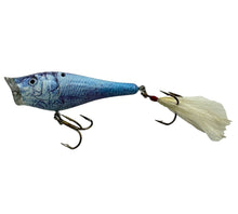 Load image into Gallery viewer, Left Facing View of Berkley Lures Frenzy Popper Topwater Bass Fishing Lure in THREADFIN SHAD
