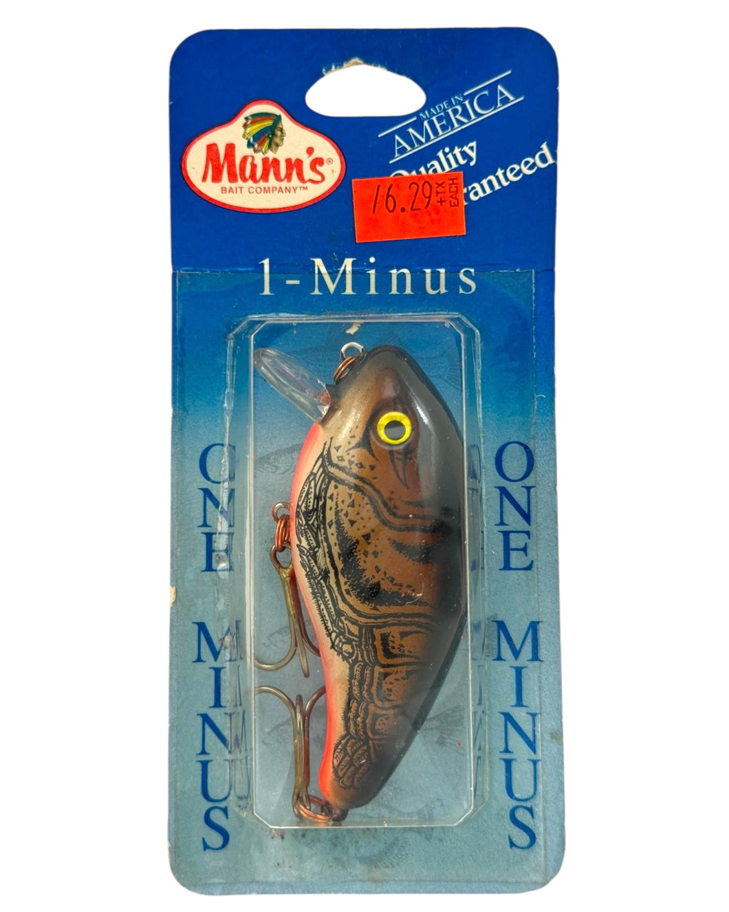 MANNS BAITS MID One Minus Fishing Lure in BROWN CRAWFISH. Mid Runner Crankbait for Big Bass.