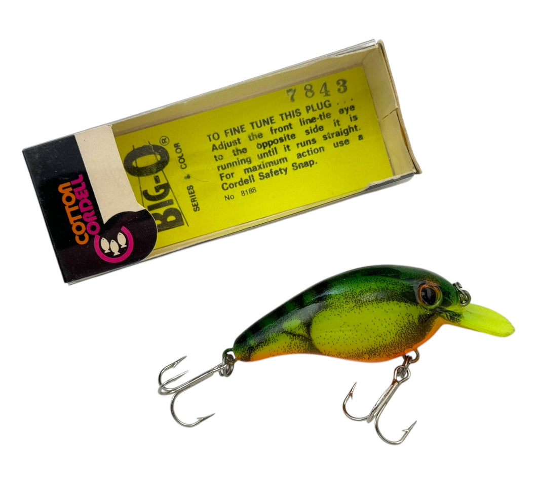 COTTON CORDELL 7800 Series BIG O Fishing Lure in NATURAL CHARTREUSE CRAW. Tough Color Find.