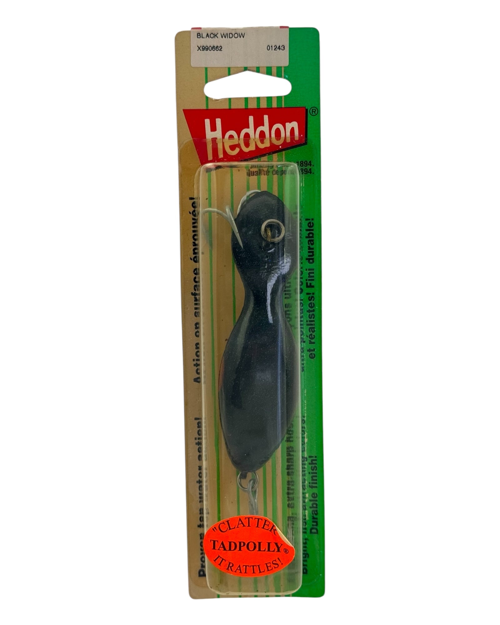 HEDDON MAGNUM CLATTERTAD TADPOLLY Vintage Fishing Lure • X990662 BLACK WIDOW