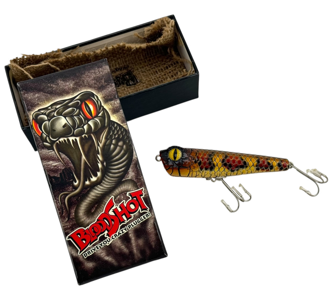 BLOOD SHOT MORGUE WOODEN CHUGGER Topwater Fishing Lure. Handcrafted Wood Bait from Japan.