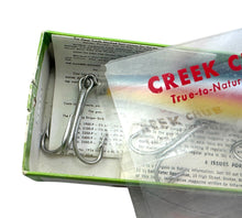 Load image into Gallery viewer, CCBCO Straight Pikie Minnow Wood Fishing Lure. Husky Pikie 2300 Series. Rainbow. box corner
