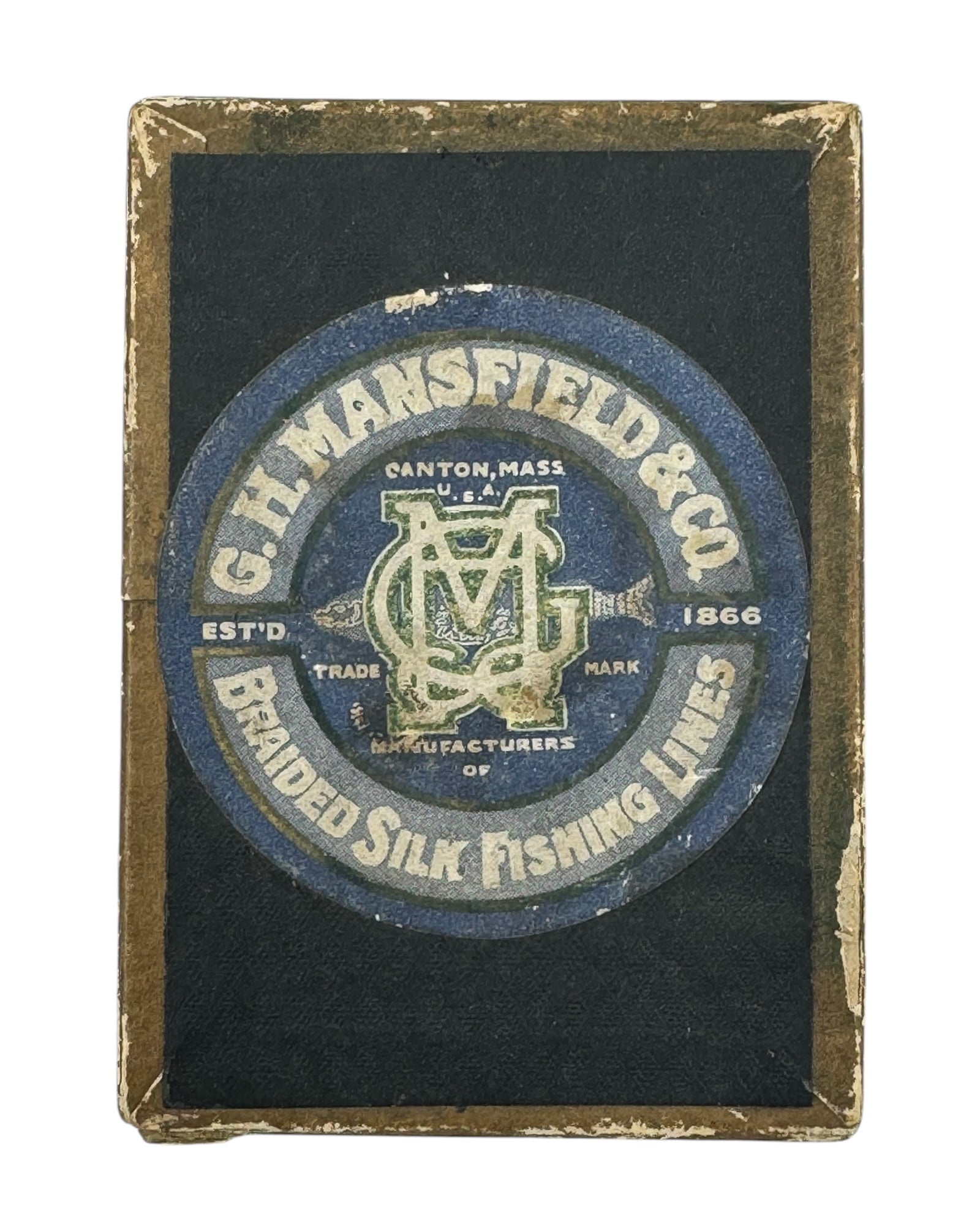 vintage braided fishing line CANTON, MASSACHUSETTS • G. H. MANSFIELD & CO BRAIDED SILK FISHING LINES • BRONZE KING HIGHEST QUALITY LINE
