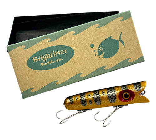 BRIGHT LIVER TACKLE FREDDIE FISHING LURE in BLACK PERCH SCALE. Handcrafted Wood Japanese Bait. ブライトリバー