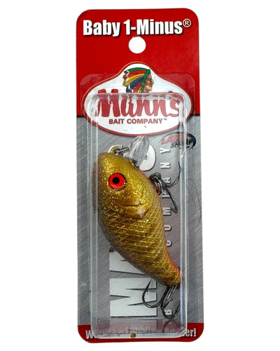 MANNS BAITS ELITE BABY 1 MINUS Fishing Lure. Shallow Running Crankbait in BRONZEBACK CRYSTAGLOW.
