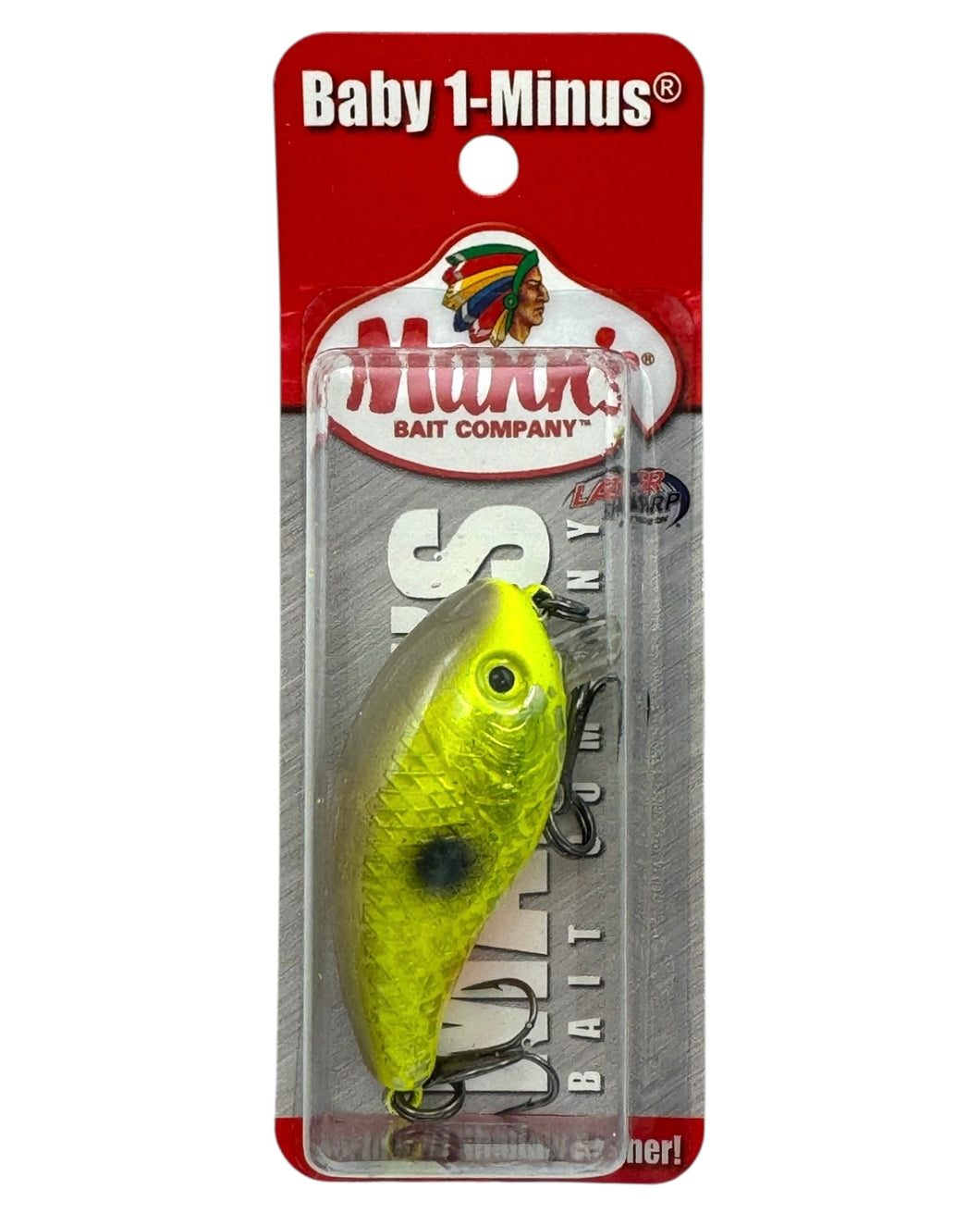 MANNS BABY ONE MINUS SHALLOW DIVER CRANKBAIT in CHARTREUSE THREADFIN HOLOGRAPHIC