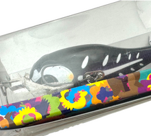 Load image into Gallery viewer, JACKALL CHOPCUT FISHING LURE in BLACK WHITE BONE. Japanese Topwater Fishing Prop Bait. up close
