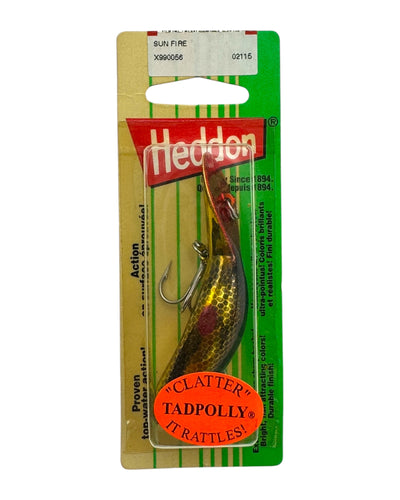 HEDDON LURES CLATTER TAD TADPOLLY in SUNFIRE. RATTLING DIVER.