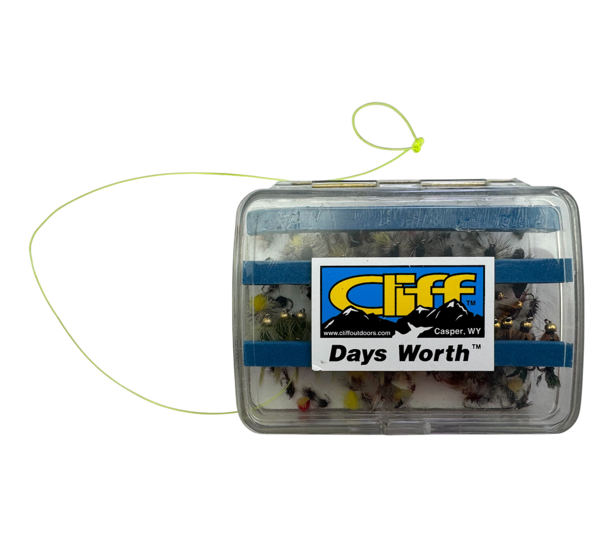 CASPER, WYOMING • CLIFF DAYS WORTH FLY FISHING TACKLE BOX w/ 100+ FLIES • DAYSWORTH FLY BOX SYSTEM