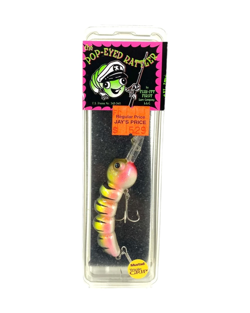 FISH-ITT FIRST LURE COMPANY • The POP-EYED RATTLER Fishing Lure • CRYSTAL RAINBOW TIGER FISH-ITT FIRST LURE COMPANY • The POP-EYED RATTLER Fishing Lure • CRYSTAL RAINBOW TIGER