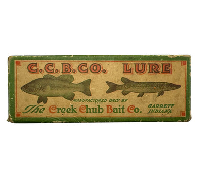 CREEK CHUB BAIT CO BABY PIKIE MINNOW Fishing Lure Antique Box. No. 900 PIKE FINISH.