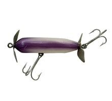 Load image into Gallery viewer, Ventral View for CCBCO Injured Minnow Fishing Lure. Vintage Creek Chub Purple Scale Bait.
