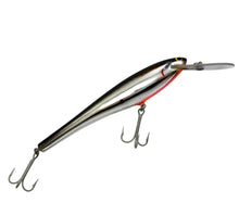Load image into Gallery viewer, Florida Fishing Giant, BAGLEYS DIVING BANG-O-B 8 BALSA FISHING LURE in BLACK on SILVER CHROME db08
