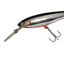 Load image into Gallery viewer, Florida Fishing Giant, BAGLEYS DIVING BANG-O-B 8 BALSA FISHING LURE in BLACK on SILVER CHROME UL
