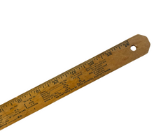 Lade das Bild in den Galerie-Viewer, DUNHAM'S SPORTSMANS PARADISE ANTIQUE WOOD RULER. 1969 MICHIGAN HOOK &amp; LINE FISH LAWS.  14 inch
