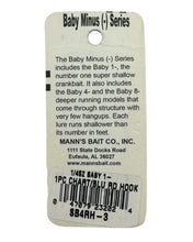 Charger l&#39;image dans la galerie, Fishing Tips for Manns Baits Baby 1- Fishing Lure in CHARTREUSE BLUE. Made in USA.

