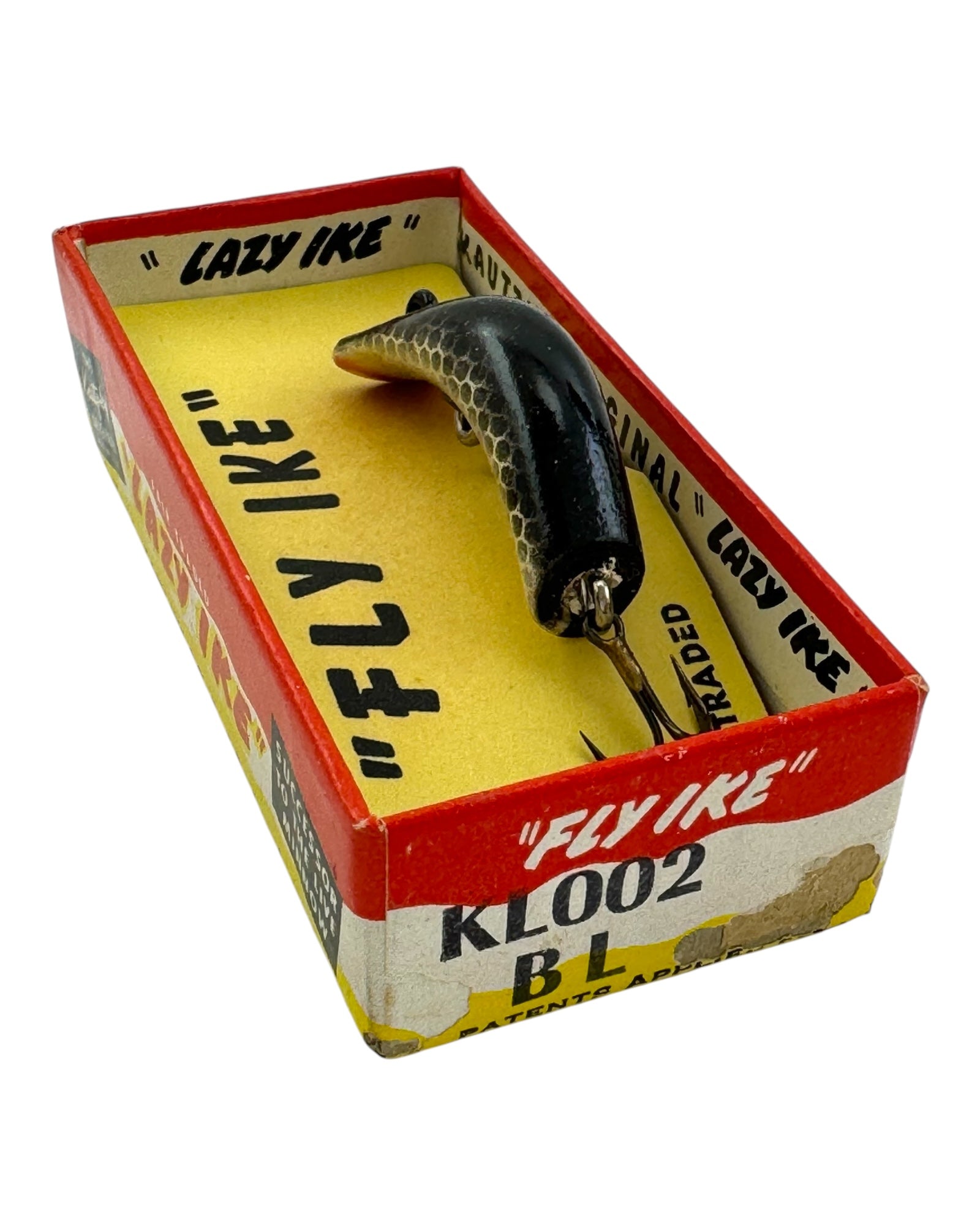 FORT DODGE, IOWA • KAUTZKY LAZY IKE CO. NO. 00 FLY IKE FISHING LURE • KL002 BL BLACK SCALE