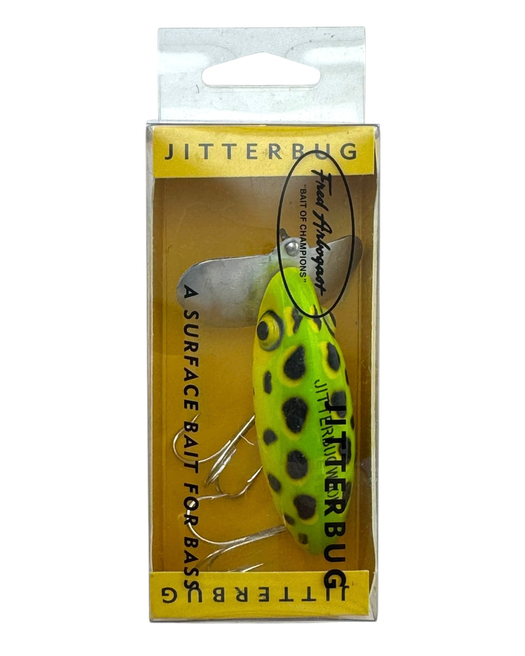 FRED ARBOGAST 5/8 oz WOOD JITTERBUG Fishing Lure in FROG. PRADCO Limited Edition Reissue.