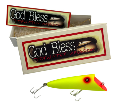 GOD BLESS FACTORY LUNATIC TOPWATER FISHING LURE in CHARTREUSE
