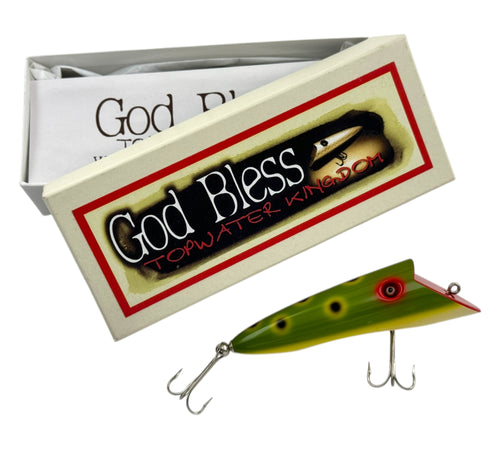 GOD BLESS FACTORY LUNATIC TOPWATER FISHING LURE in LEOPARD FROG
