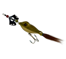 Load image into Gallery viewer, HANDCARVED WOOD FROG MUSKY LURE by GREEN BAY DECOY MAKER, DAVID CHARLES. single treble hook 
