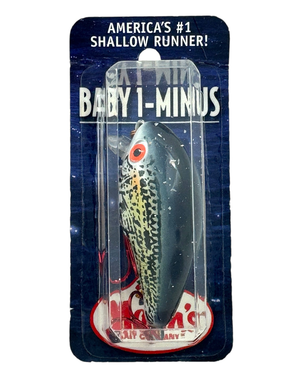 Manns Baits Baby 1- Fishing Lure in GRAY GHOST. Red Treble Hooks.