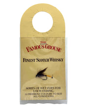 Load image into Gallery viewer, FAMOUS GROUSE SCOTCH WHISKEY BOTTLE PROMO. WET FLY with GROUSE &amp; CLARET.
