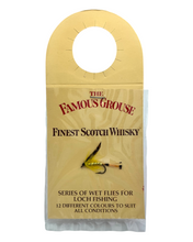 Load image into Gallery viewer, FAMOUS GROUSE SCOTCH WHISKEY BOTTLE PROMO. WET FLY with GROUSE &amp; YELLOW.
