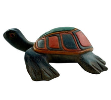 Load image into Gallery viewer, HANDCRAFTED WOOD TURTLE DECOY Signed by AMY GRUEN. NATIVE AMERICAN MOTIF PATTERNING.  L
