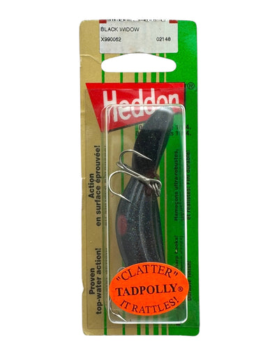 HEDDON LURES CLATTER TAD TADPOLLY in BLACK WIDOW. BLACK SPARKLE for SALMON.