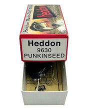 Load image into Gallery viewer, HEDDON LURES PUNKINSEED SPOOK FISHING LURE. Collector Box. 9630 BWHG collector box end
