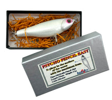 Lade das Bild in den Galerie-Viewer, ARCADIA REEF PSYCHO PENCIL EASY Topwater Wood Fishing Lure in ALBINO. Japanese Collector Bait.
