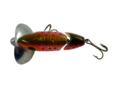 Back View of FRED ARBOGAST 3/8 oz JOINTED JITTERBUG Fishing Lure in TROUT. Rare Topwater Bait.