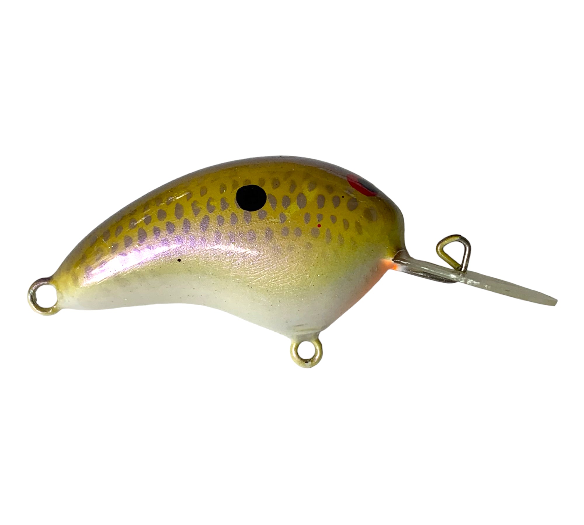 fatbody fishing lure Handmade Bass Lures • BRIAN'S BEES CRANKBAITS 1 7/8" FAT BODY ROUND LIP  Fishing Lure in #222 PURPLE BACK/SPOT & YELLOW