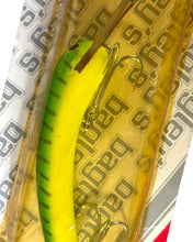 Load image into Gallery viewer, Up Close View of BAGLEY BAITS DIVING SMOO 5 Wood Fishing Lure in Black Stripes on Green Chartreuse (Hot Tiger; Tiger Stripes)
