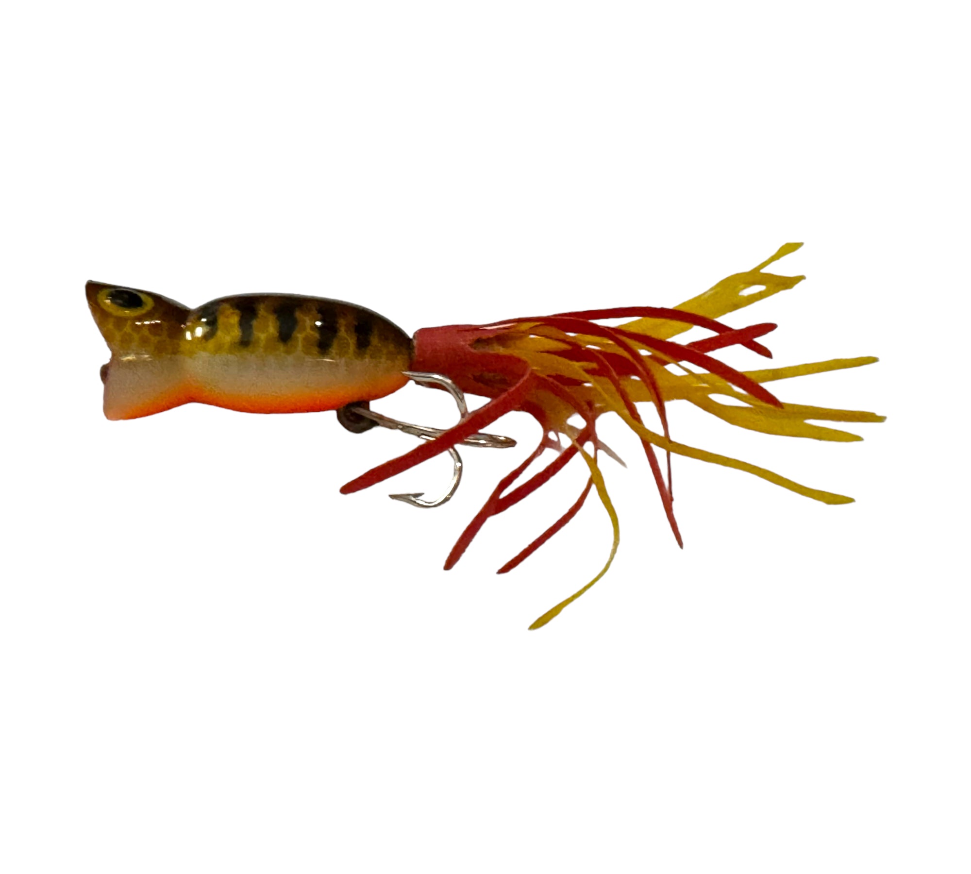 FLYROD SIZE  Vintage FRED ARBOGAST 1/8 oz HULA POPPER Fishing Lure  BROWN  PARROT