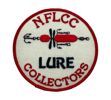 NFLCC PREMIERE EDITION FISHING PATCH • Antique SHAKESPEARE REVOLUTION LURE