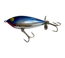 Charger l&#39;image dans la galerie, Left Facing View of WHOPPER STOPPER 300 Series HELLRAISER Fishing Lure in BLUE BACK SILVER PLATE
