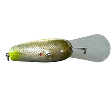 Load image into Gallery viewer, Belly View of C-FLASH CRANKBAITS Handcrafted Deep Diver Fishing Lure in GREEN FOIL
