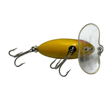Load image into Gallery viewer, Belly View of ARBOGAST 1/4 oz JITTERBUG w/ CLEAR LIP Vintage Fishing Lure in PERCH
