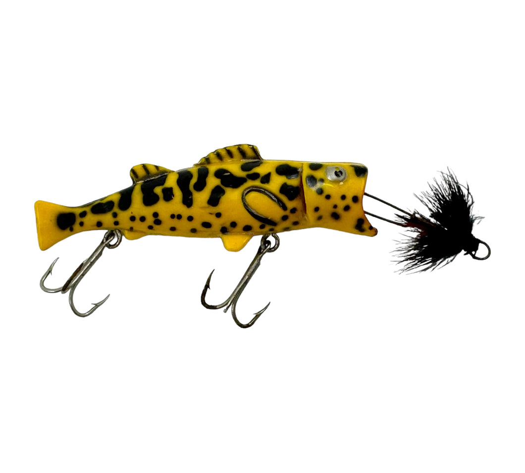 Right Facing View of BuckEye Bait Corporation Small Size BUG-N-BASS Fishing Lure in YELLOW COACHDOG