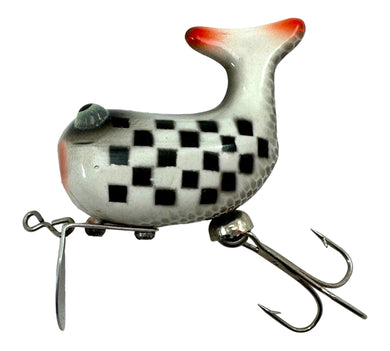 Left Facing View of HEDDON DOWAGIAC INDY CHECKERED FLAG HI TAIL Fishing Lure 