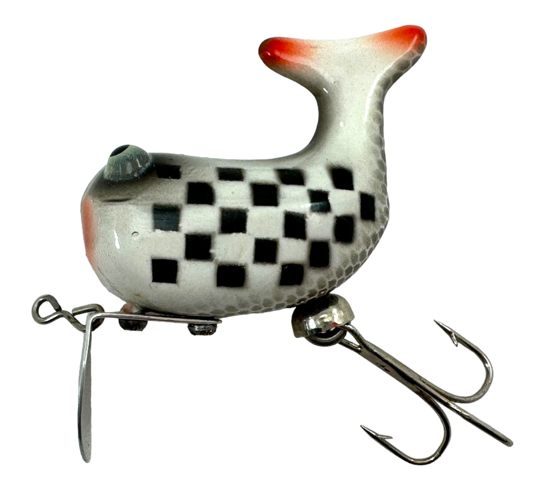 Left Facing View of HEDDON DOWAGIAC INDY CHECKERED FLAG HI TAIL Fishing Lure 