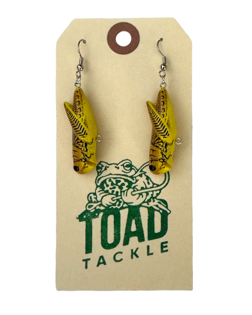 earrings fishing lure REBEL LURES YELLOW GRASSHOPPER FISHING LURE EARRINGS