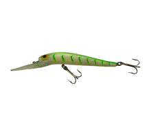 Load image into Gallery viewer, Left Facing View of STORM LURES Deep Jr Thunderstick Fishing Lures in LUMINOUS GREEN HERRINGBONE
