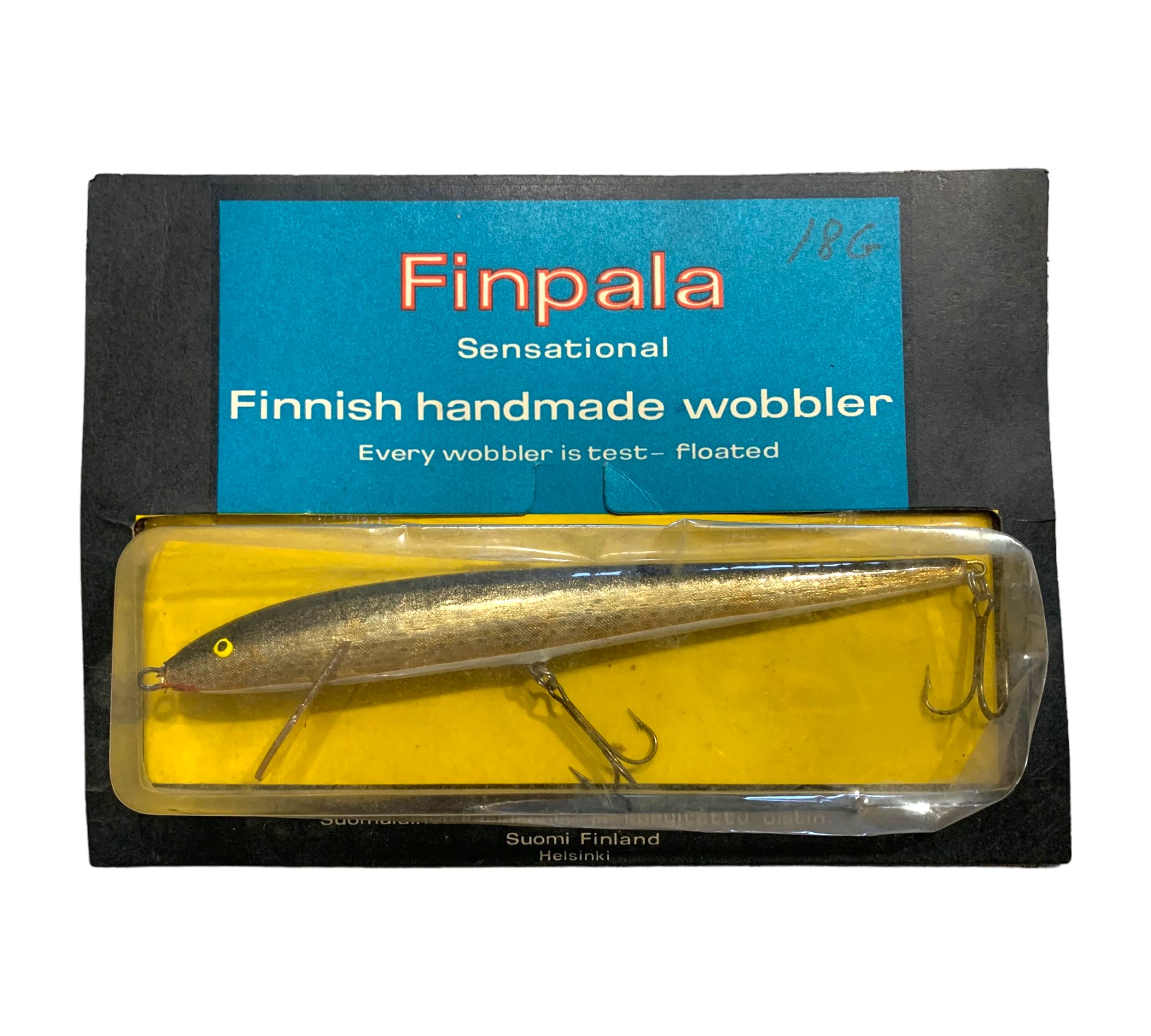 SUOMI FINLAND HELSINKI • FINPALA SENSATIONAL FINNISH HANDMADE WOBBLER Fishing Lure • 18G GOLD