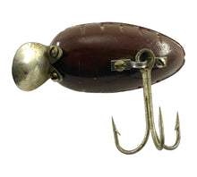 Load image into Gallery viewer, Vintage MILLSITE RATTLE BUG Fishing Lure in BROWN (Black Trim) • Screw In Hook Hardware
